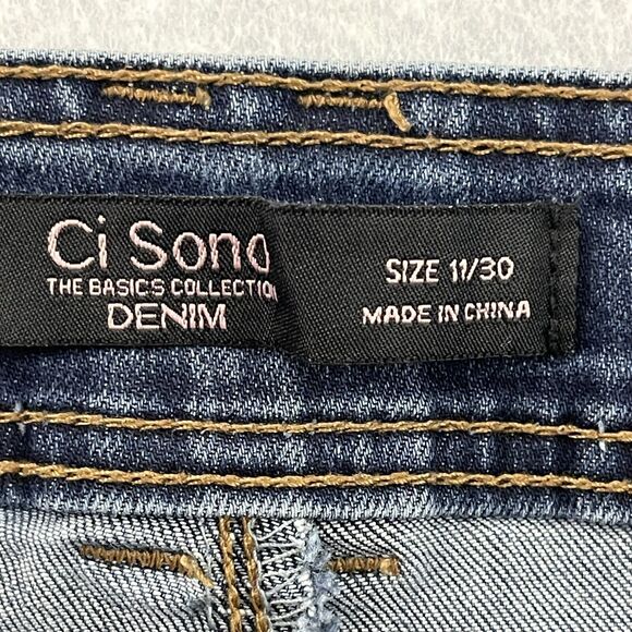 Ci Sono Jeans Womens Size 11 W30 Blue Skinny Stretch Mid Rise Dark Wash Denim - Picture 2 of 15